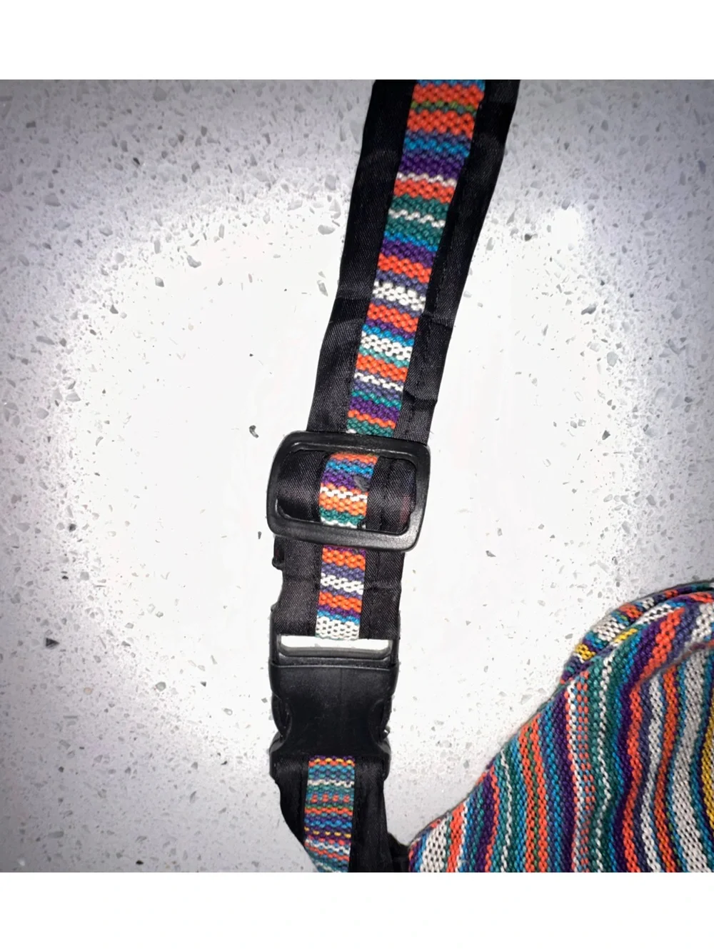 Boho Multicolor Striped Woven Fanny Pack Belt Bag Adjustable